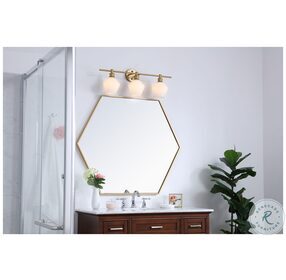 Gene Brass And Frosted White Glass 3 Light Wall Sconce