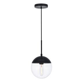 Eclipse 8" Black And Clear 1 Light Pendant
