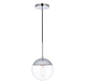 Eclipse 8" Chrome And Clear 1 Light Pendant