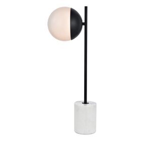 Eclipse 6" Black And Frosted White 1 Light Table Lamp