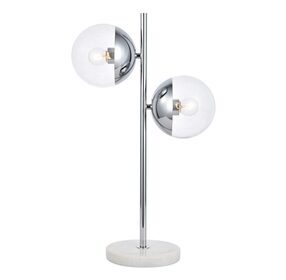 Eclipse 7" Chrome And Clear 2 Light Table Lamp