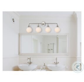 LD7036W38PN Hanson Polished Nickel And Frosted Shade 4 Light Bath Sconces
