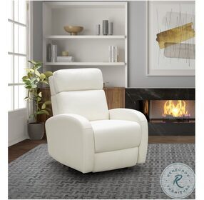 Levi Enzo Winter White Power Recliner with Power Heads Up And Forward Headrest