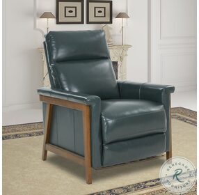 Lewiston Highland Emerald Leather Push Thru The Arms Recliner
