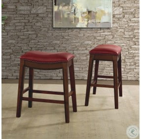 Bowen Red 24" Backless Counter Height Chair
