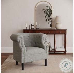 Lily Ash Upholstered Barrel Back Accent Chair