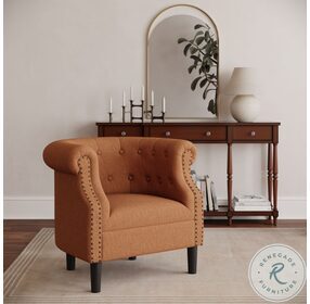 Lily Spice Upholstered Barrel Back Accent Chair