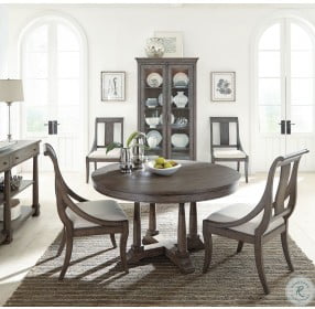 Lincoln Park Gray Extendable Round Dining Table