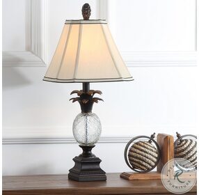 Alanna Black and Clear 24" Glass Pineapple Table Lamp Set of 2