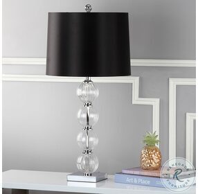Amanda Clear 31" Black Crystal Glass Globe Table Lamp Set of 2