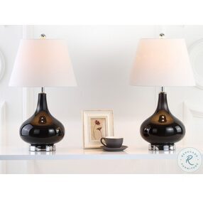 Amy Black 24" Gourd Glass Table Lamp Set of 2