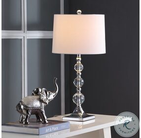 Maeve Clear 28" Crystal Ball Lamp With White Shade Set of 2