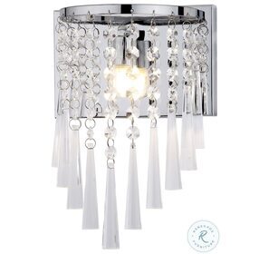 Tilly Chrome and Clear 10" Beaded Wall Sconce Set of 2