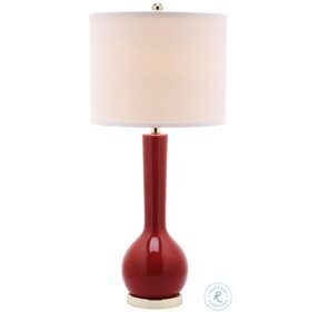 Mae Red 30" Long Neck Ceramic Small Table Lamp