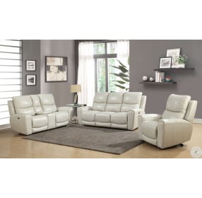 Laurel Ivory Power Reclining Console Loveseat with Power Headrest