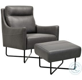 Efron Rangers Gravel Leather Club Chair