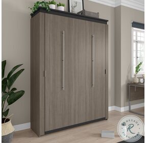 Orion Bark Gray And Graphite 65" Queen Murphy Bed