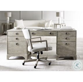 Touhy Cream And Pewter Office Arm Chair