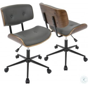 Lombardi Walnut And Gray Adjustable Office Chair