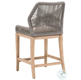 Loom Light Gray And Platinum Rope Counter Height Stool