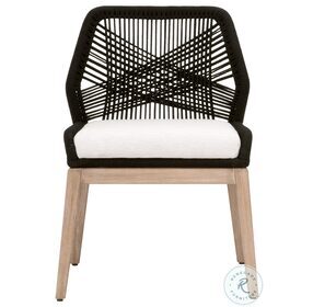 Loom Performance Whie And Black Rope Dining Chair Set of 2