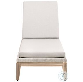 Loom Taupe White Flat Rope And Gray Teak Outdoor Lounge Chaise