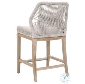 Loom Performance Pumice And Taupe White Flat Rope Outdoor Counter Height Stool