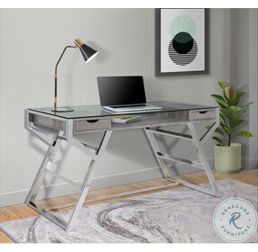 Zander White And Chrome Desk