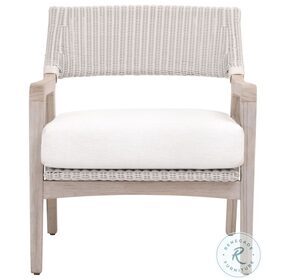 Lucia Performance White Speckle And Pure White Synthetic Wicker Outdoor Club Chair
