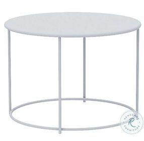 Lucy White 24" Round Outdoor Cocktail Table
