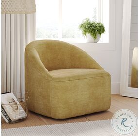 Lulu Gold Upholstered Swivel Accent Chair
