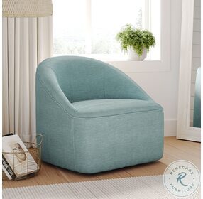 Lulu Teal Upholstered Swivel Accent Chair