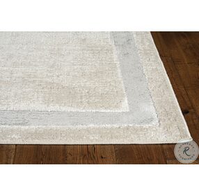 Luna Ivory And Silver Border Small Rug