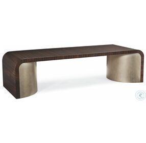 Modern Streamline Aged Bourbon And Smoked Bronze Waterfall Occasional Table Set