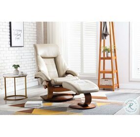 Montreal Cobble And Walnut Recliner and Ottoman
