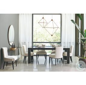 Modern Edge Striated Ebony And Lucent Bronze Metallic Paint Extendable Dining Table
