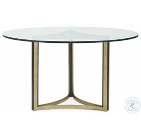 Modern Artisan Remix Cerused Oak And Bronze Gold Metal 48" Dining Room Set