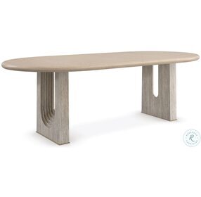 Emphasis Sun Drenched Oak And Silver Travertine Extendable Dining Room Set