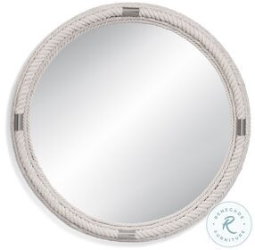 Largo Natural White Round Wall Mirror