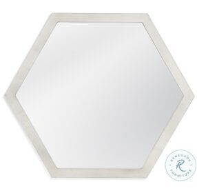 Dunn Silver Leaf Hexagonal Wall Mirror