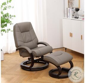 Sundsvall Putty And Chocolate Recliner with Ottoman