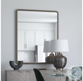 Andes Brushed Silver Rectangular Wall Mirror