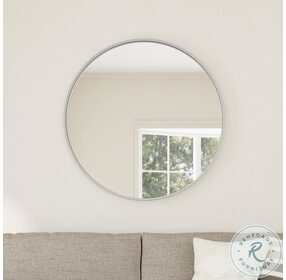 Portia Silver Round Wall Mirror