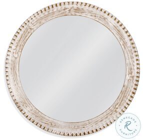 Clipped Distressed White Wall Mirror