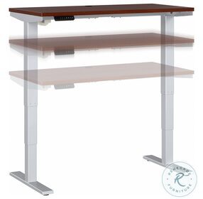 Move 40 Series Hansen Cherry And Cool Gray Metallic 48" Adjustable Height Standing Home Office Set