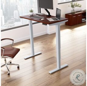 Move 40 Series Hansen Cherry And Cool Gray Metallic 48" Adjustable Height Standing Desk