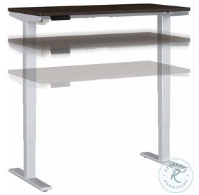 Move 40 Series Mocha Cherry And Cool Gray Metallic 48" Adjustable Height Standing Home Office Set
