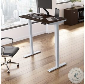 Move 40 Series Mocha Cherry And Cool Gray Metallic 48" Adjustable Height Standing Desk