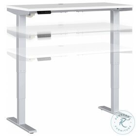 Move 40 Series White And Cool Gray Metallic 48" Adjustable Height Standing Home Office Set