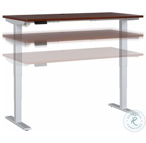 Move 40 Series Hansen Cherry And Cool Gray Metallic 60" Adjustable Height Standing Home Office Set